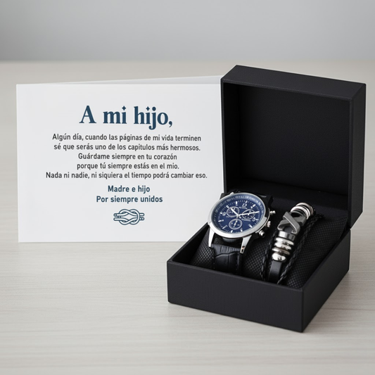 Set Reloj y Pulsera Grabados | con Dedicatoria Emotiva