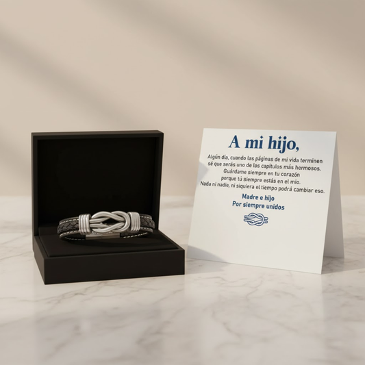 Pulsera de Cuero Trenzado | con Grabado y Dedicatoria