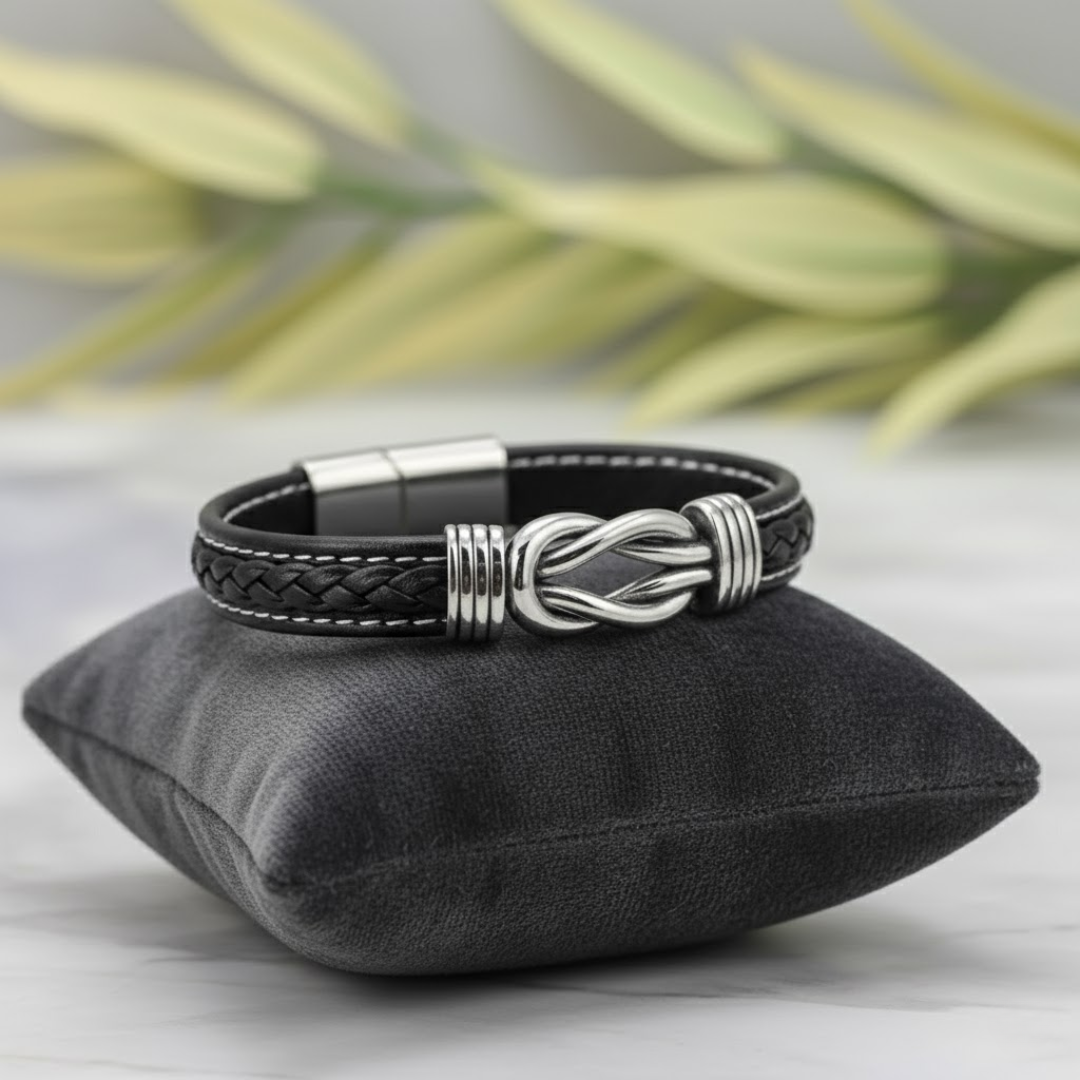 Pulsera de Cuero Trenzado | con Grabado y Dedicatoria